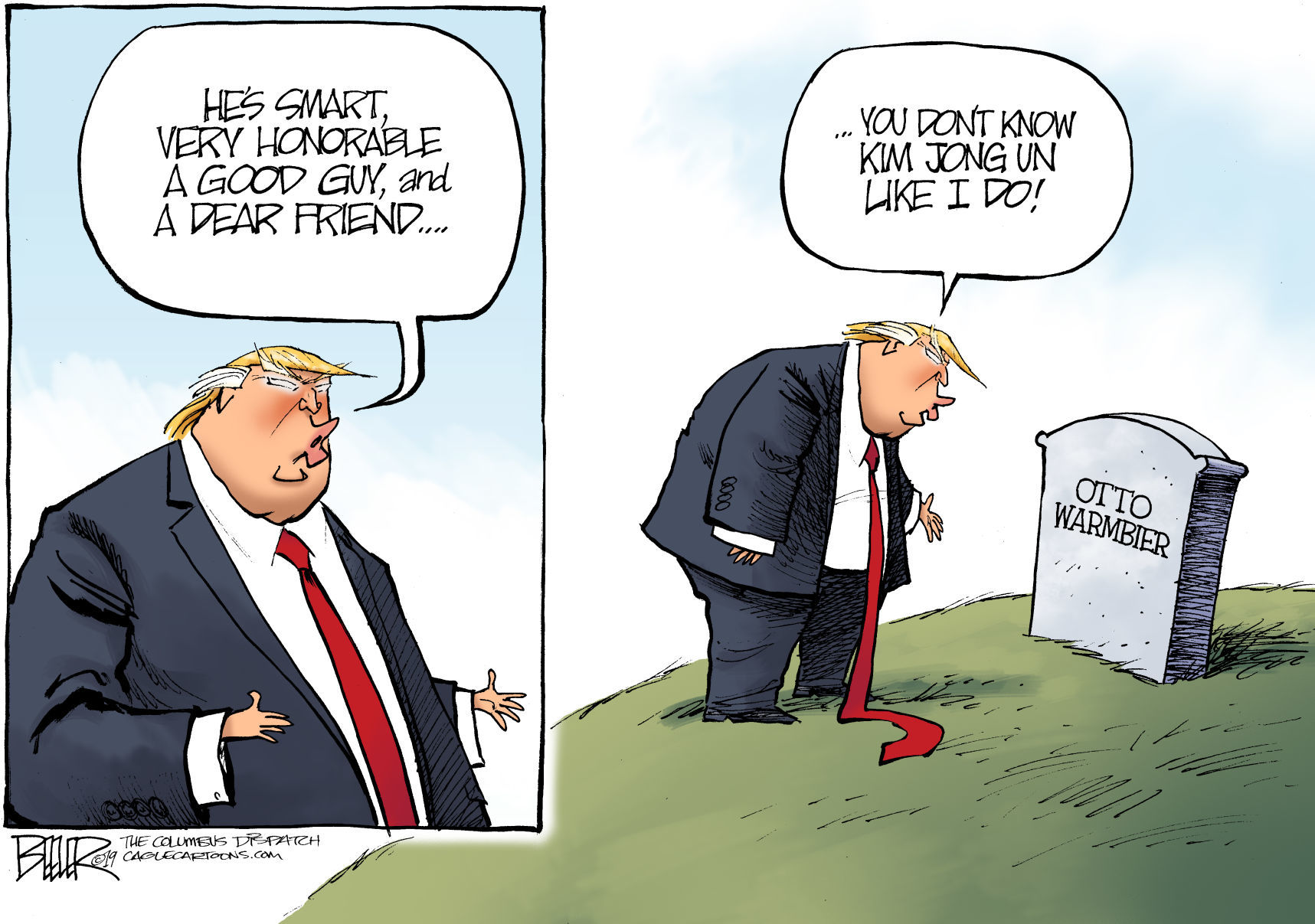 Trump and Otto Warmbier by Nate Beeler, The Columbus Dispatch